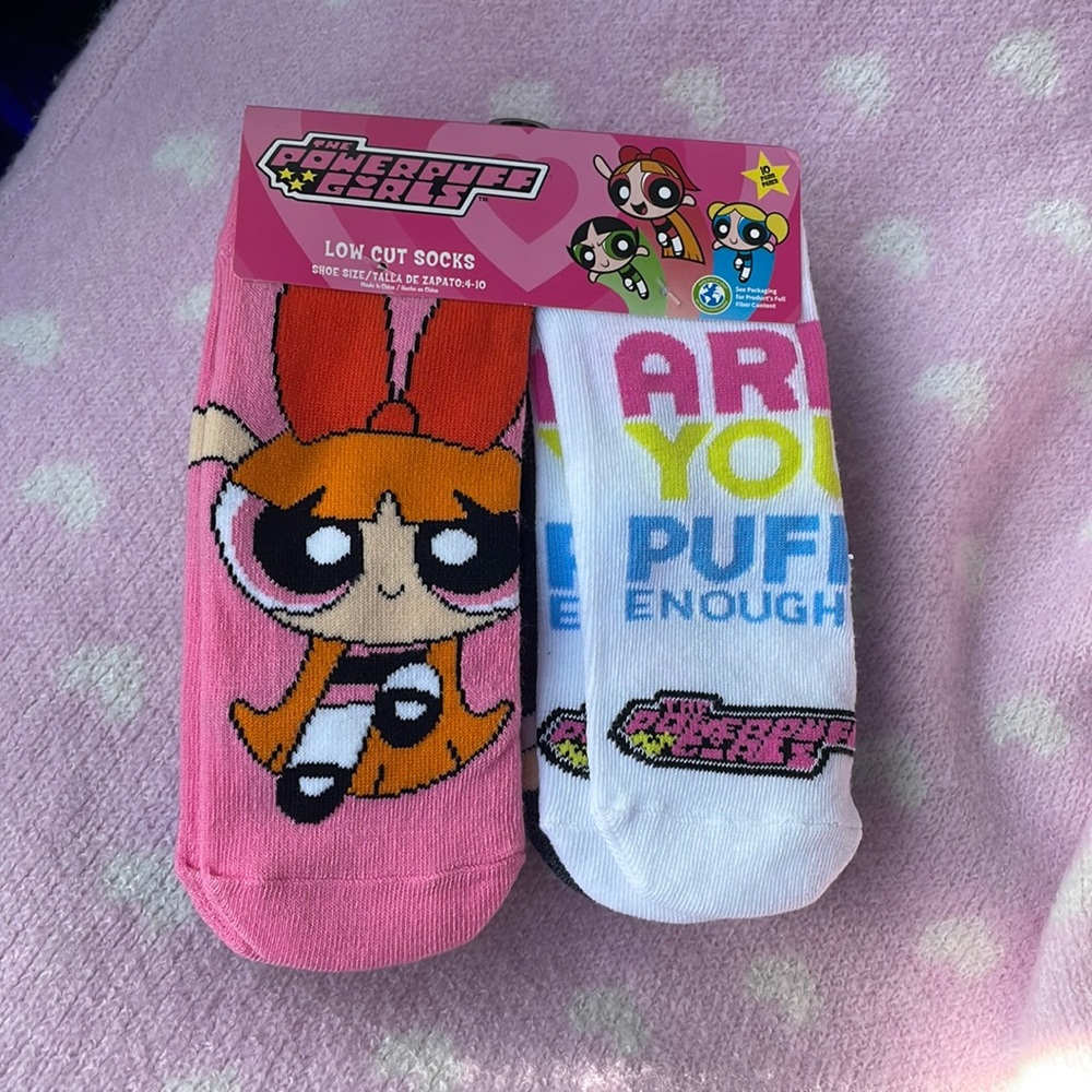 Powerpuff Girls Pink Blue Green Socks Fits Shoe Size 4-10 Adult Womens NEW! 10pk
